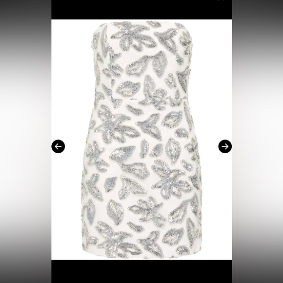 REBECCA VALLANCE SUKI Strapless Embroidered Sequin Mini Dress sz US 8